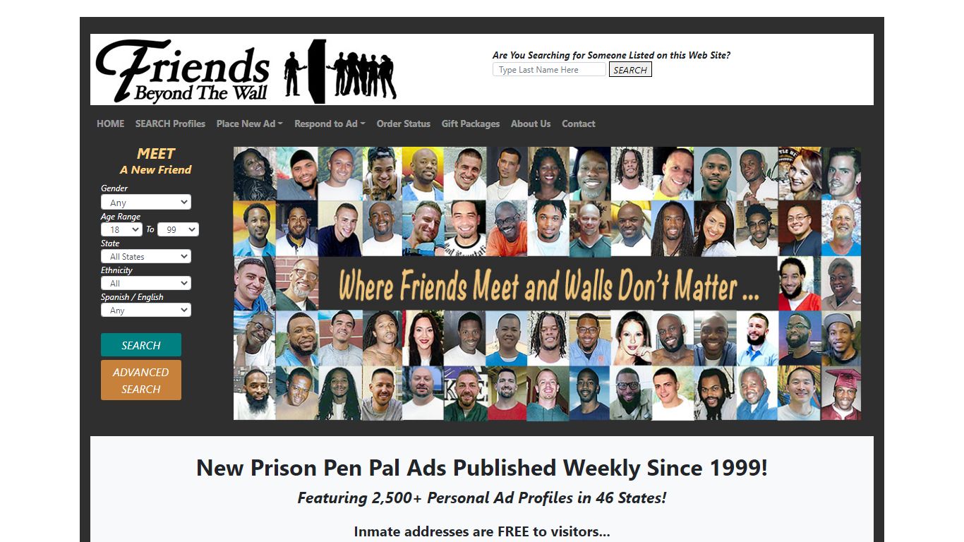 Friends Beyond The Wall - Featuring 2,500+ Inmate Pen Pal ...