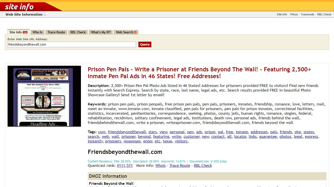 Friendsbeyondthewall.com: Prison Pen Pals - Write a ...